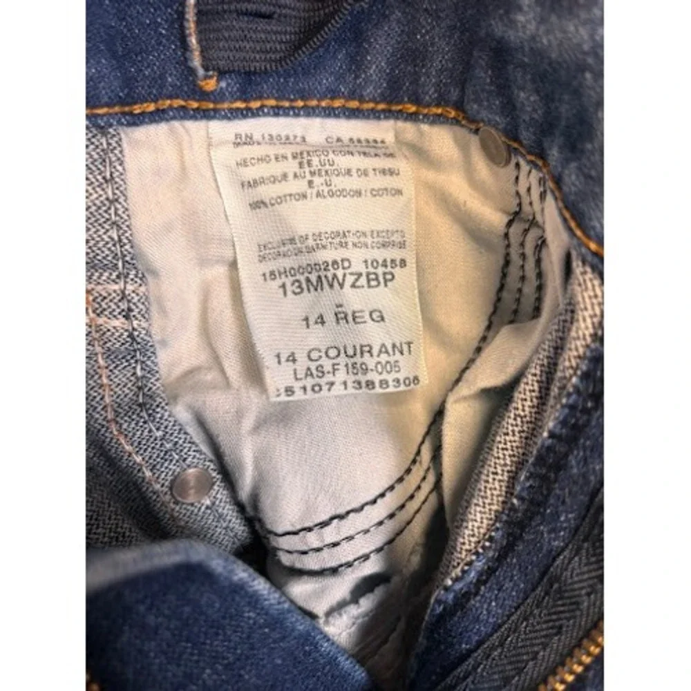 Wrangler Kids Cowboy Cut  Dark Wash Denim Rodeo Jeans Size 14 Regular Adjustable